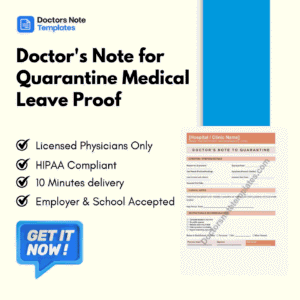 Doctor's Note for Quarantine Medical Leave Proof