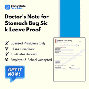 Doctor's Note for Stomach Bug Sick Leave Proof