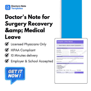 Doctor's Note for Surgery Recovery & Medical Leave