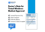 Doctor's Note for Tinted Windows Medical Approval