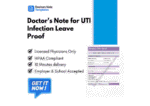 Doctor's Note for UTI Infection Leave Proof