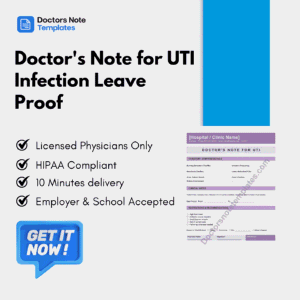 Doctor's Note for UTI Infection Leave Proof