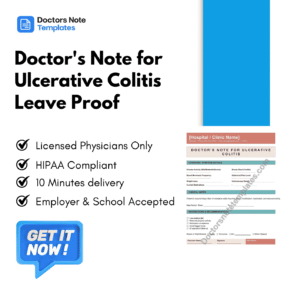 Doctor's Note for Ulcerative Colitis Leave Proof