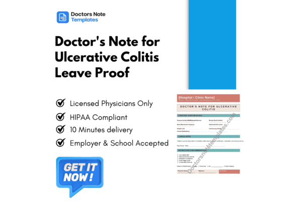 Doctor's Note for Ulcerative Colitis Leave Proof