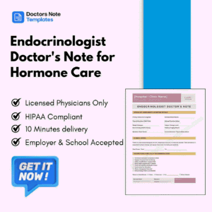 Endocrinologist Doctor's Note for Hormone Care