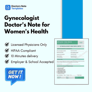 Gynecologist Doctor's Note for Women's Health