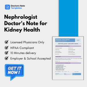 Nephrologist Doctor's Note for Kidney Health
