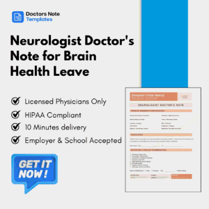 Neurologist Doctor's Note for Brain Health Leave