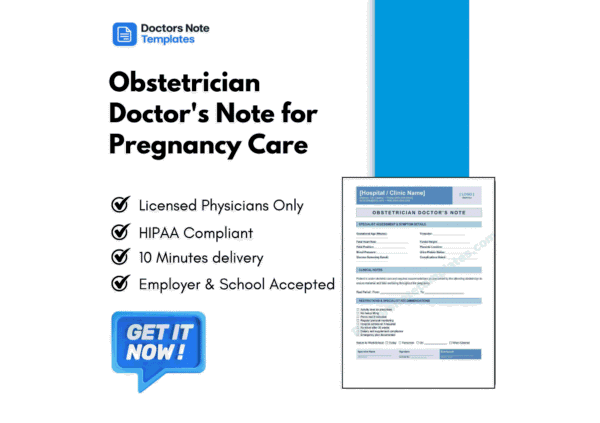 Obstetrician Doctor's Note for Pregnancy Care