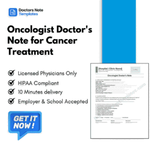 Oncologist Doctor's Note for Cancer Treatment
