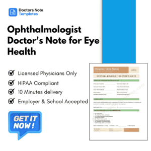 Ophthalmologist Doctor's Note for Eye Health