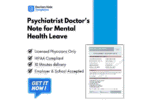 Psychiatrist Doctor's Note for Mental Health Leave