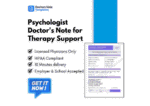 Psychologist Doctor's Note for Therapy Support