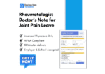 Rheumatologist Doctor's Note for Joint Pain Leave