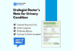 Urologist Doctor's Note for Urinary Condition