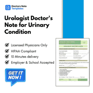 Urologist Doctor's Note for Urinary Condition
